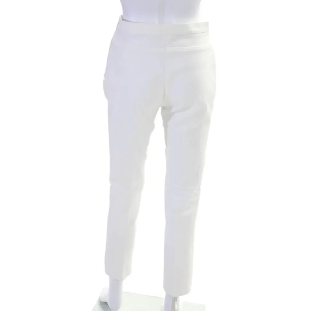 Akris Womens Tapered Leg Pleated Side Zip Dress Pants White Size 4 US - Picture 3 of 6